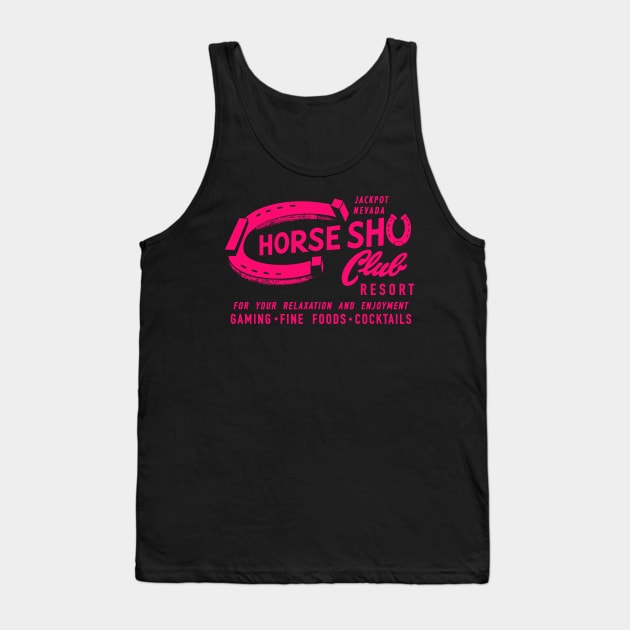 Retro Vintage Horseshu Club Hotel and Casino Jackpot Tank Top by StudioPM71